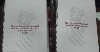 Pego aprova el Pla territorial municipal front a les emergències i el Pla d’actuació municipal front al risc d’incendis forestals