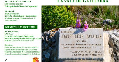 La Vall de Gallinera homenatja Joan Pellicer