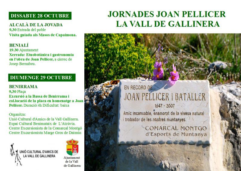 La Vall de Gallinera homenatja Joan Pellicer