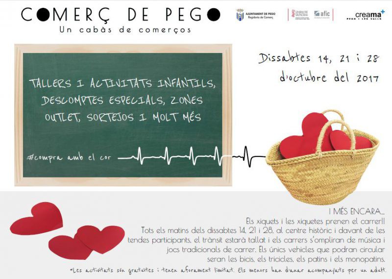Dissabte gaudix del «cabàs de comerços» que tens a Pego d’una manera diferent