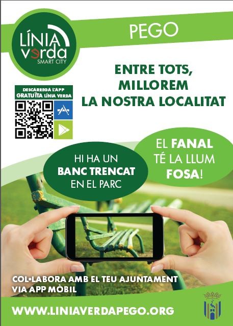 L’Ajuntament de Pego habilita un web i una app línia verda per comunicar incidències en la via pública