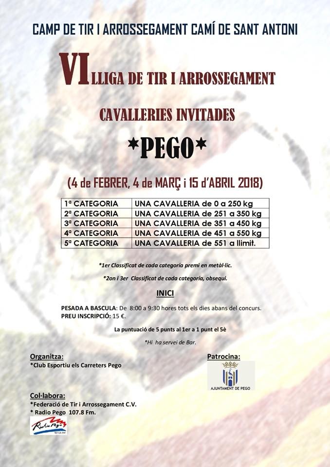 VI Lliga de Tir i Arrossegament de Pego VI Lliga de Tir i Arrossegament de Pego