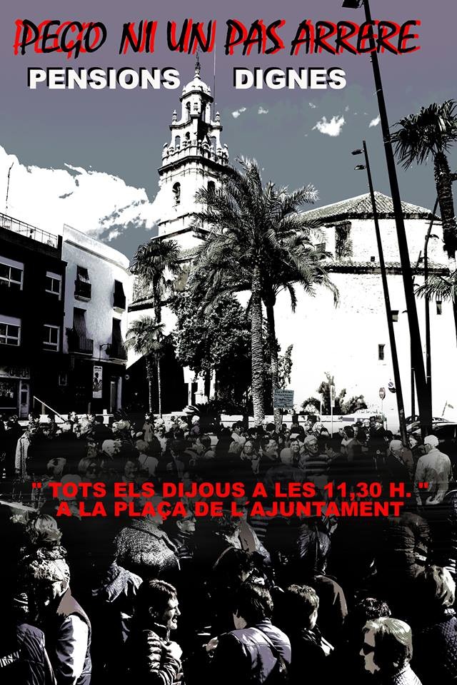 Pego crida a concentrar-se tots els dijous ‘Per unes pensions dignes’