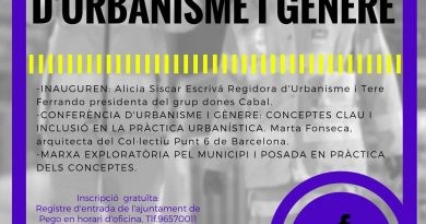 Divendres Pego acull la I Jornada d’Urbanisme i Gènere