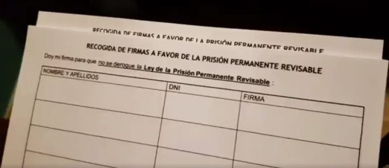 El PP de Pego enceta una campanya d’arreplegada de firmes en defensa de la presó permanent revisable