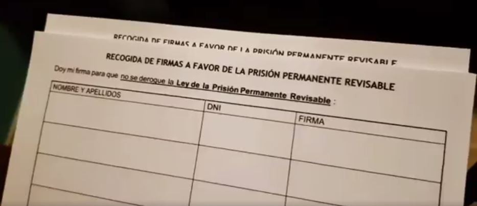 El PP de Pego enceta una campanya d’arreplegada de firmes en defensa de la presó permanent revisable