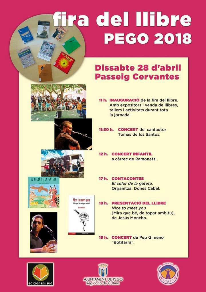 Dissabte 28 d’abril Pego celebra la Fira del Llibre