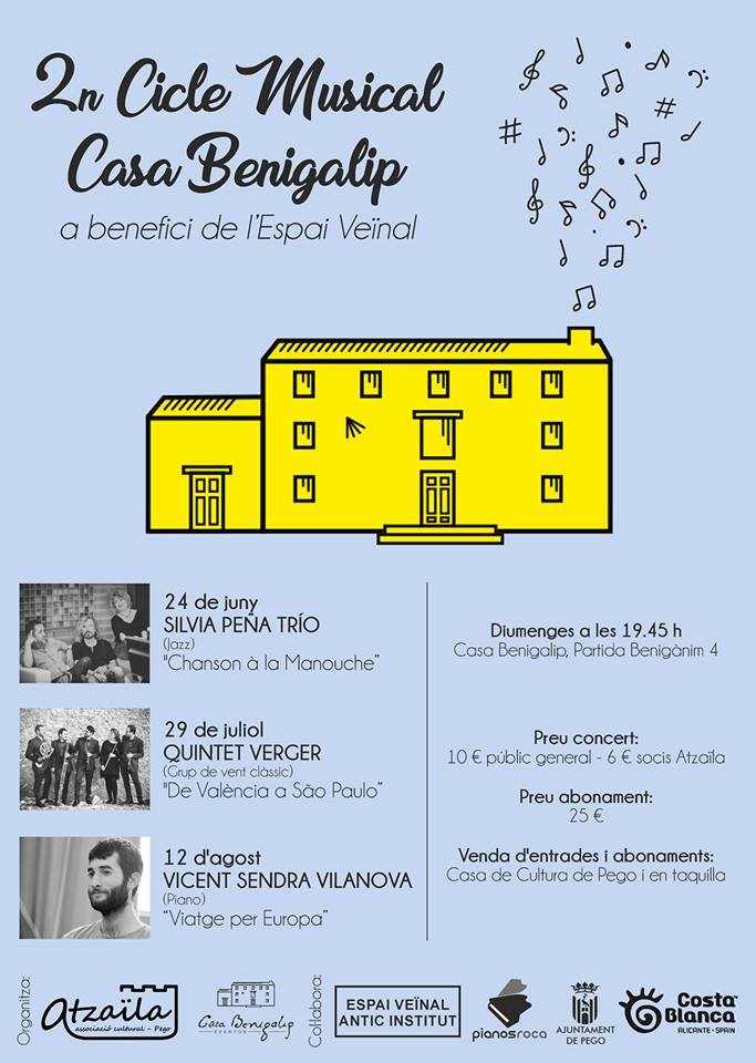 Atzaïla organitza el II Cicle Musical Casa Benigalip