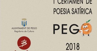 La regidoria de Cultura de l’Ajuntament de Pego convoca el I Certamen de Poesia Satírica