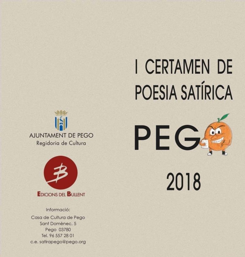 26 originals presentats al I Certamen de Poesia Satírica de Pego, hores abans de què finalitze el seu termini