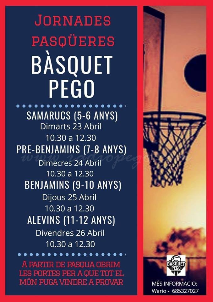 El CB Pego celebra unes jornades Pasqüeres perquè els xiquets i xiquetes proven amb el bàsquet