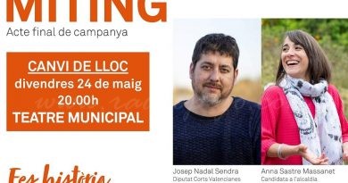 El míting de Compromís per Pego posarà punt final a la campanya aquesta vesprada