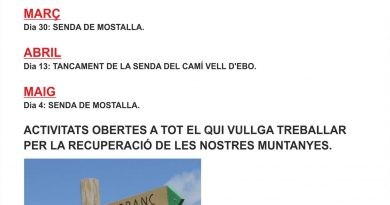 El Centre Excursionista treballarà dissabte en la senda de Mostalla
