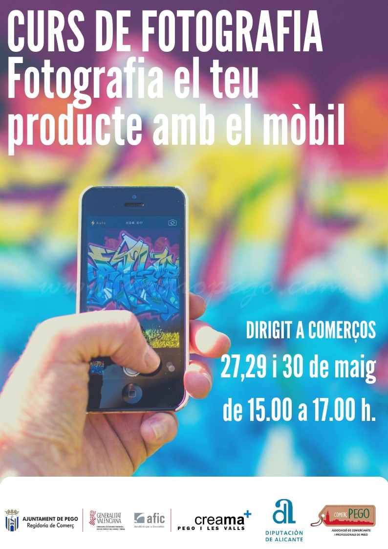 Creama Pego ofereix un curs de fotografia amb el mòbil dirigit als comerciants