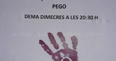 Dones Cabal ha convocat una concentració per a demà a la plaça de l’Ajuntament de Pego