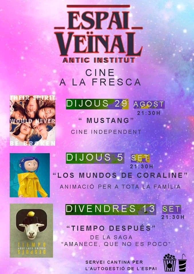 L’Espai Veïnal tanca la temporada de l’estiu amb cinema a la fresca L’Espai Veïnal tanca la temporada de l’estiu amb cinema a la fresca