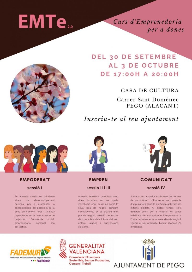 Dilluns pròxim s’iniciarà un curs d’emprenedoria per a dones