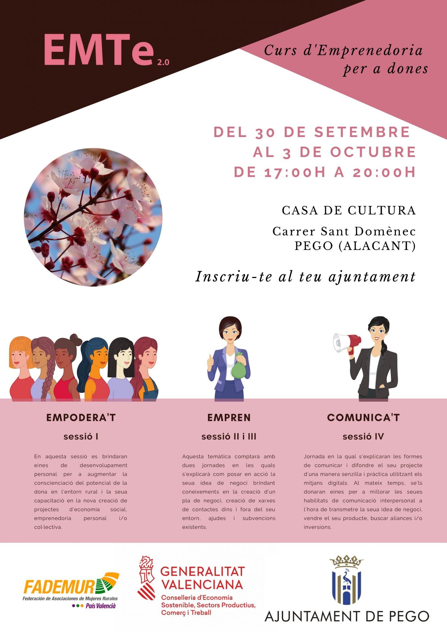 Dilluns pròxim s’iniciarà un curs d’emprenedoria per a dones