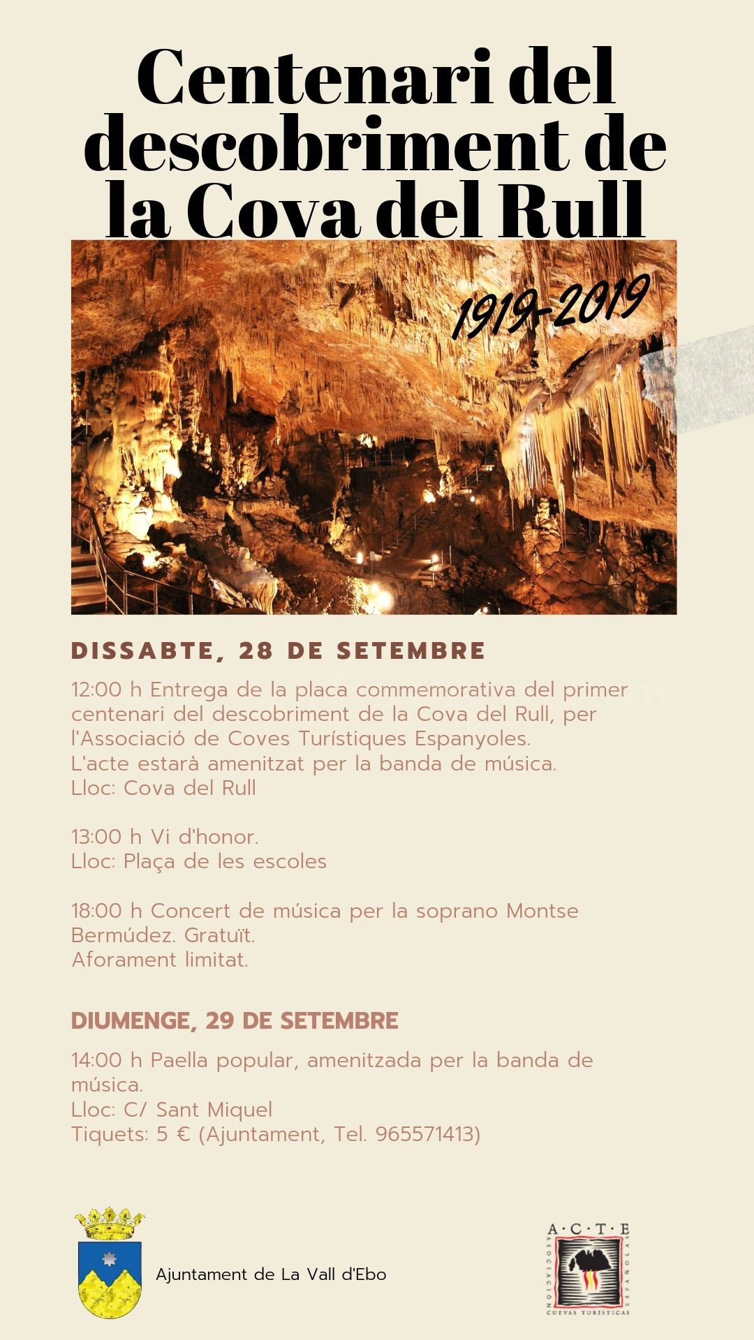 Aquest cap de setmana es commemora el centenari del descobriment de la Cova del Rull Aquest cap de setmana es commemora el centenari del descobriment de la Cova del Rull