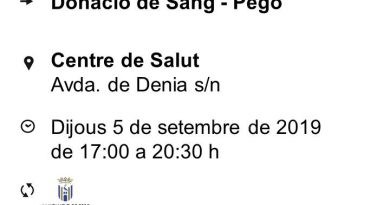 Dijous hi haurà una nova jornada de donació de sang al Centre de Salut de Pego