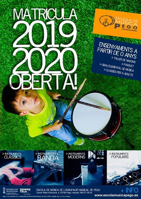 L’Escola de Música obri el termini de matriculació