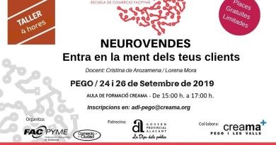 Creama Pego impartirà els dies 24 i 26 un taller dirigit als comerciants