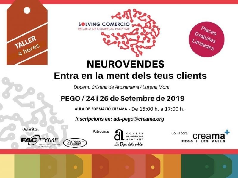 Creama Pego impartirà els dies 24 i 26 un taller dirigit als comerciants