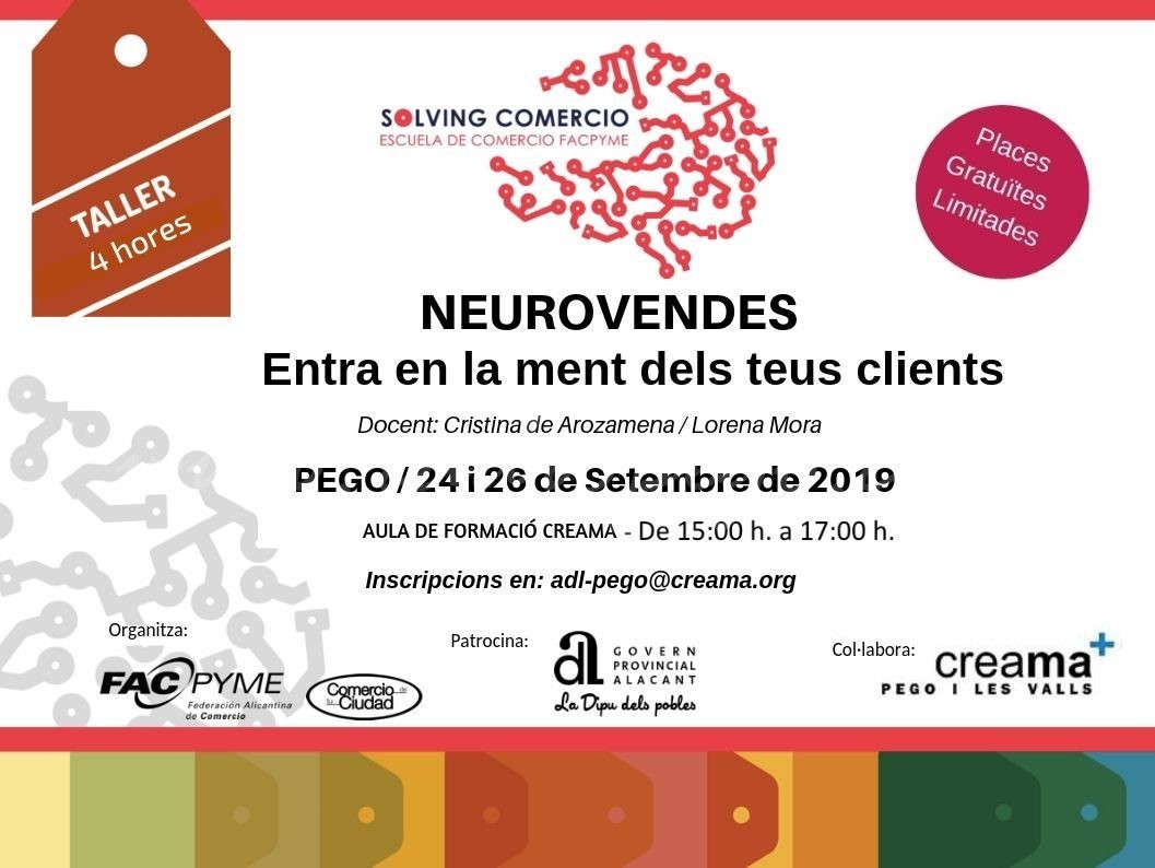 Creama Pego impartirà els dies 24 i 26 un taller dirigit als comerciants