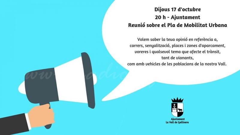 La Vall de Gallinera convoca una reunió sobre el Pla de Mobilitat Urbana
