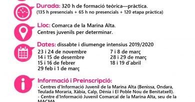 La Xarxa Jove Marina Alta ofereix un curs de direcció d’Activitats de Temps Lliure