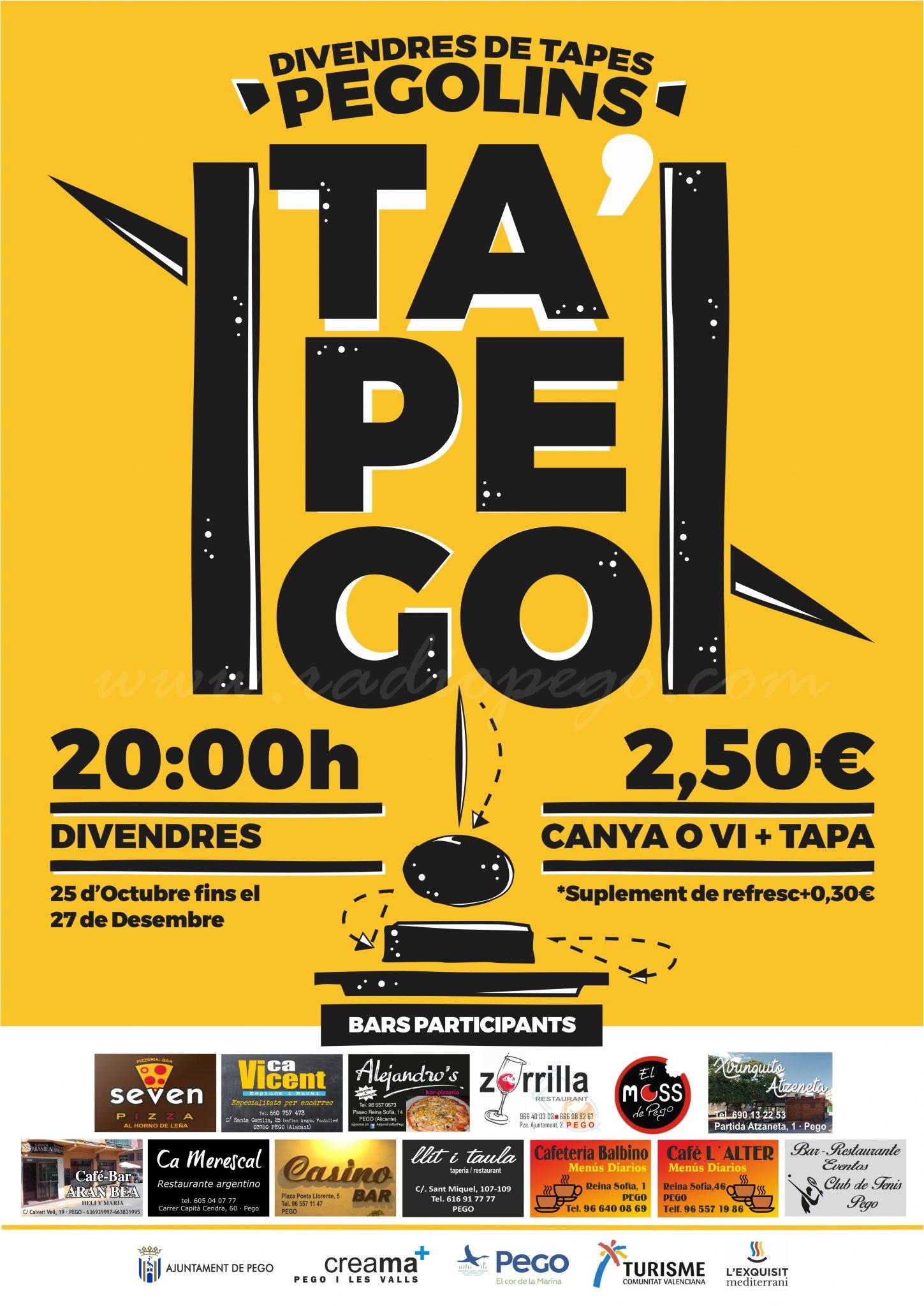El premi de la ruta Tapego serà un cap de setmana a Mallorca per a dos (passatges i hotel)