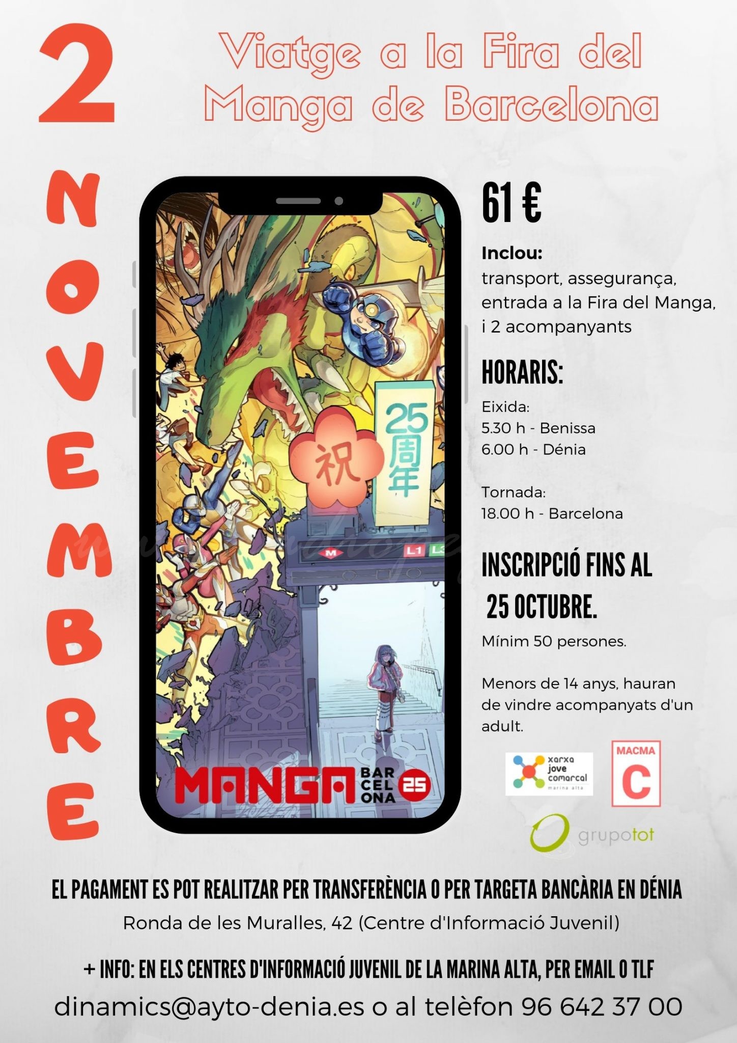Viatge a la Fira del Manga de Barcelona, per als joves de la comarca