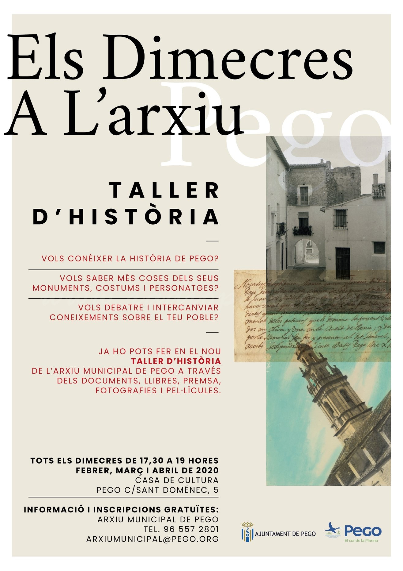 Dimecres a l’arxiu. Taller d’història Dimecres a l’arxiu. Taller d’història