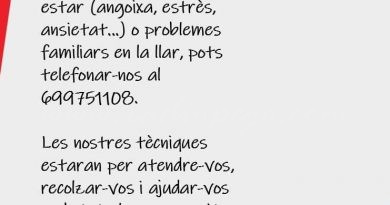 La Mancomunitat de Serveis Socials fereix un servei d’atenció i suport psicològic via telefònica.