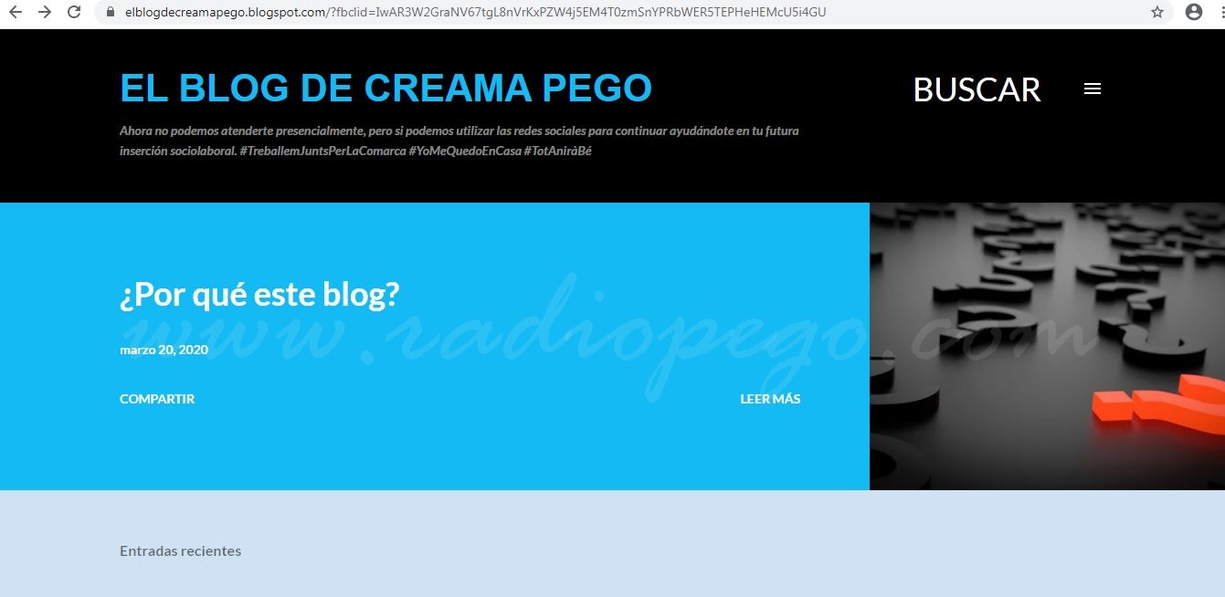 Creama Pego ha creat un blog per a informar d’assumptes relacionats amb la inserció sociolaboral i la promoció econòmica i empresarial.
