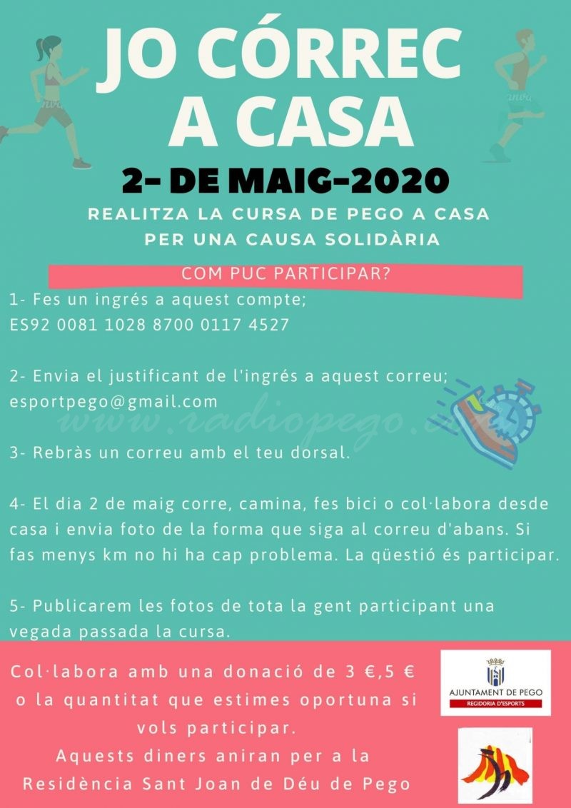 La cursa del 2 de maig recaptarà diners per a la residència Sant Joan de Déu de Pego