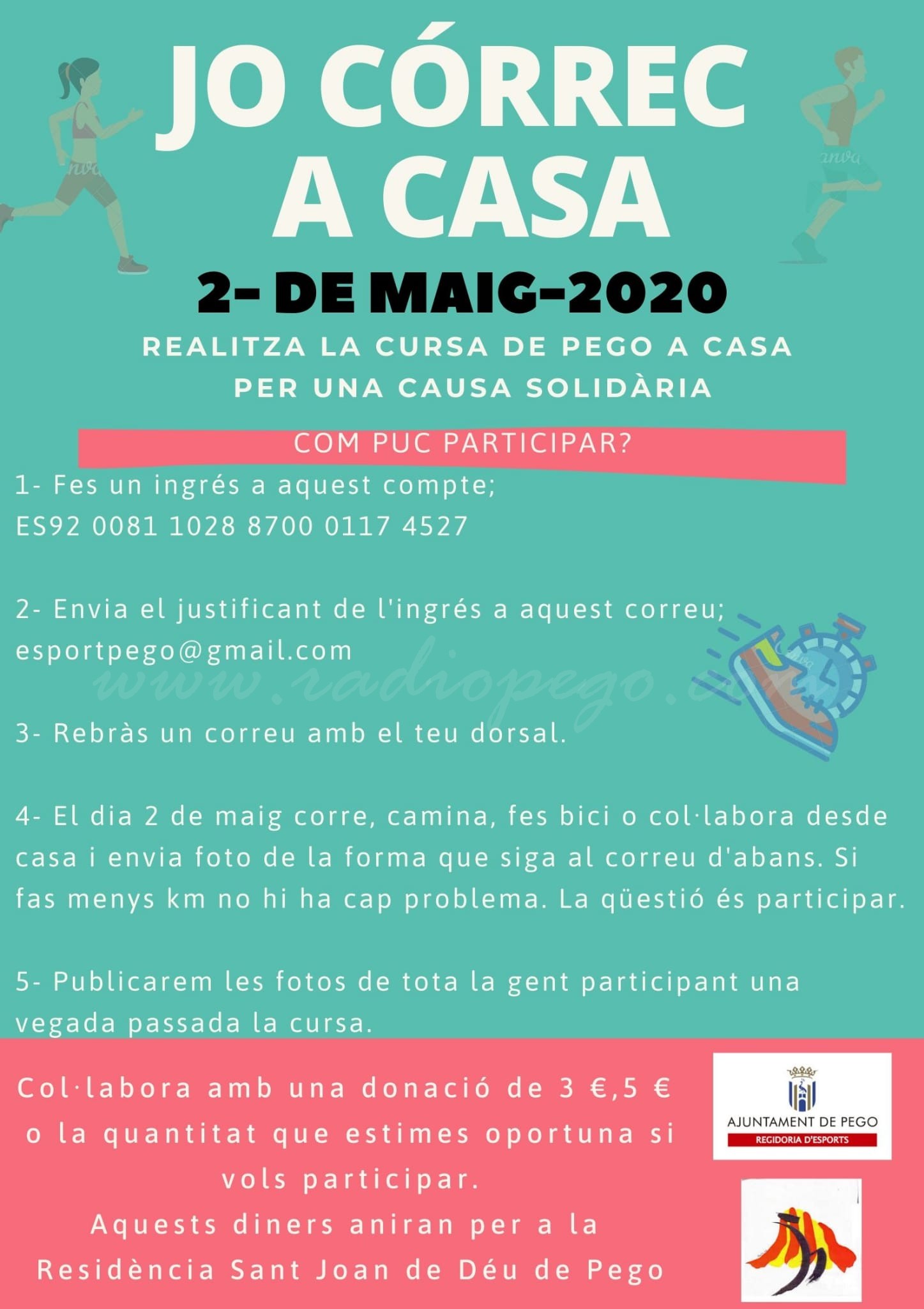 La cursa del 2 de maig recaptarà diners per a la residència Sant Joan de Déu de Pego