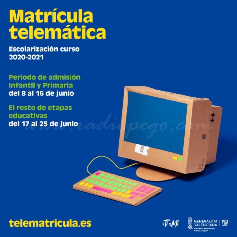 Ja està actiu el web telematricula.es per a tramitar l’admissió telemàtica dels estudiants per al pròxim curs