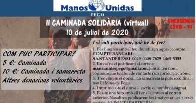 Mans Unides Pego organitza la II cursa solidària virtual