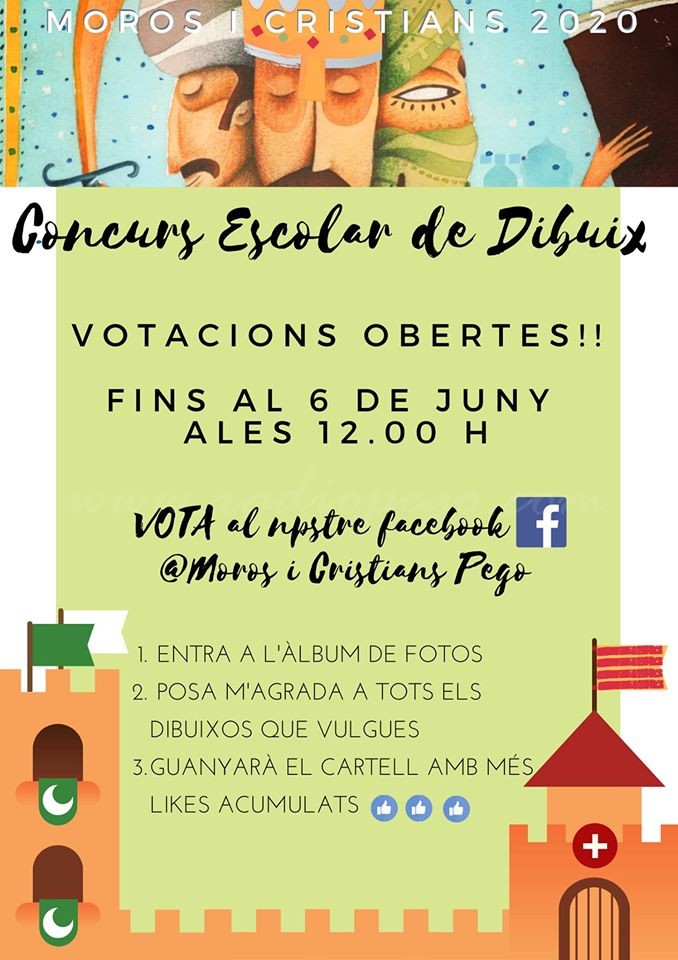 Dissabte finalitza el termini de la votació del concurs de dibuix de Moros i Cristians