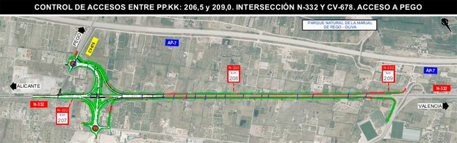 El Ministeri de Transports aprova el projecte provisional de millora de l’accés a la CV-678 des de la N-332