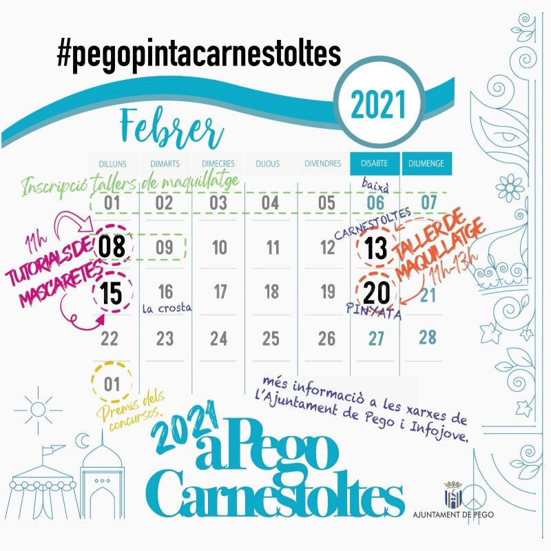Demà finalitza la inscripció per als tallers virtuals de maquillatge de Carnestoltes i Pinyata