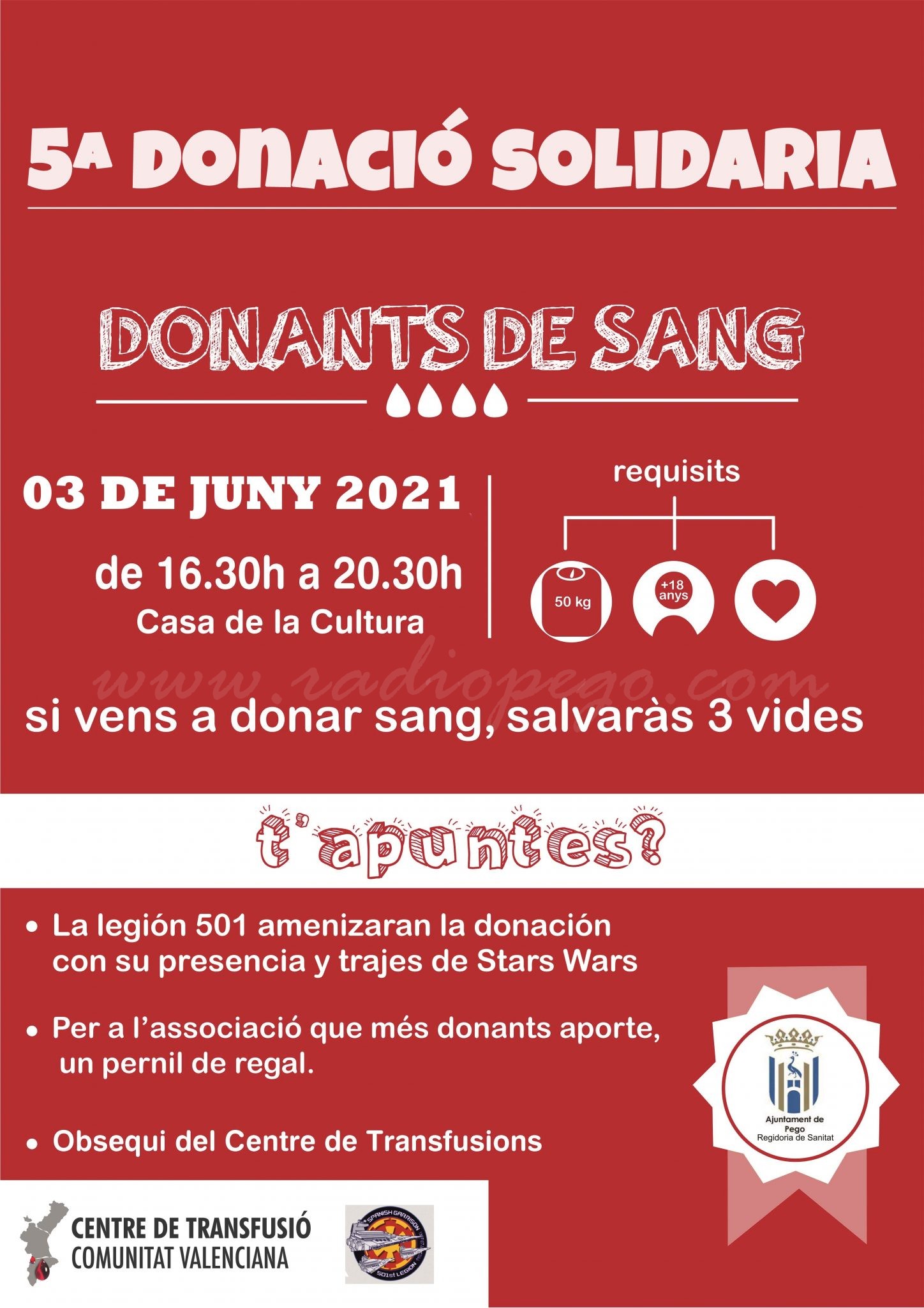 5a donació solidaria de sang a Pego 5a donació solidaria de sang a Pego