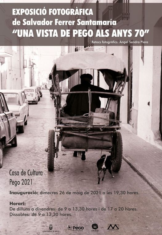 Demà s’inaugura l’exposició fotogràfica «Una vista de Pego als anys 70» a la Casa de Cultura