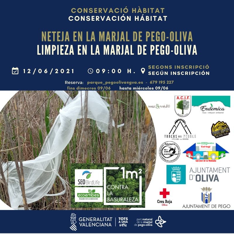 Jornada de neteja del Parc Natural de la Marjal Pego-Oliva Jornada de neteja del Parc Natural de la Marjal Pego-Oliva