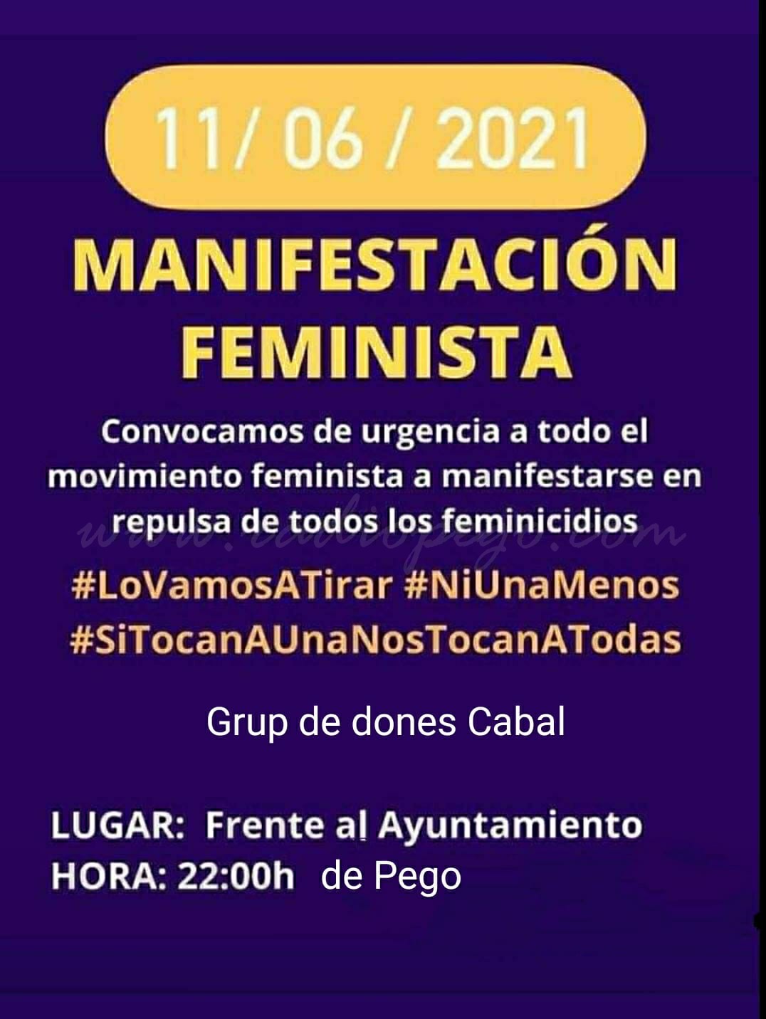 Pego s’uneix a les convocatòries de concentracions a tot l’estat contra la violència masclista