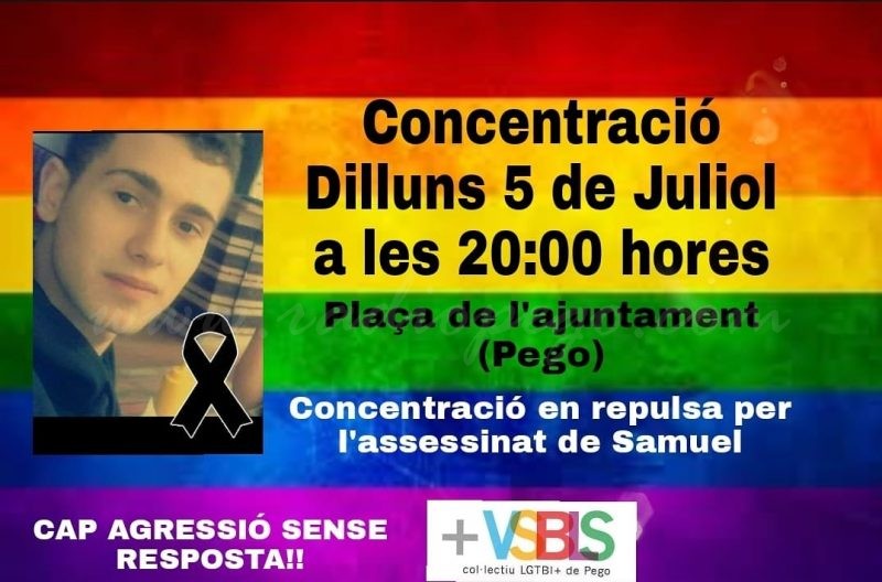 Visibles convoca una concentració en repulsa de l’assassinat de Samuel Muñiz a A Coruña