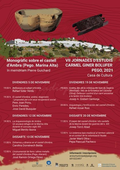 El castell d’Ambra és el protagonista de les VII Jornades d’Estudis Carmel Giner Bolufer