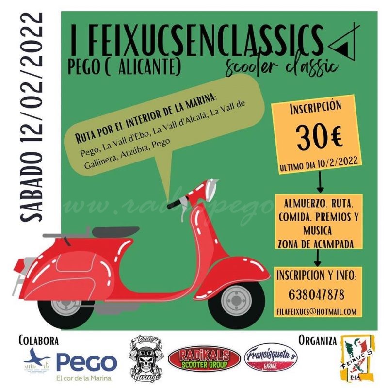 La filà Feixucs prepara la primera concentració i ruta d’scooters clàssiques a Pego