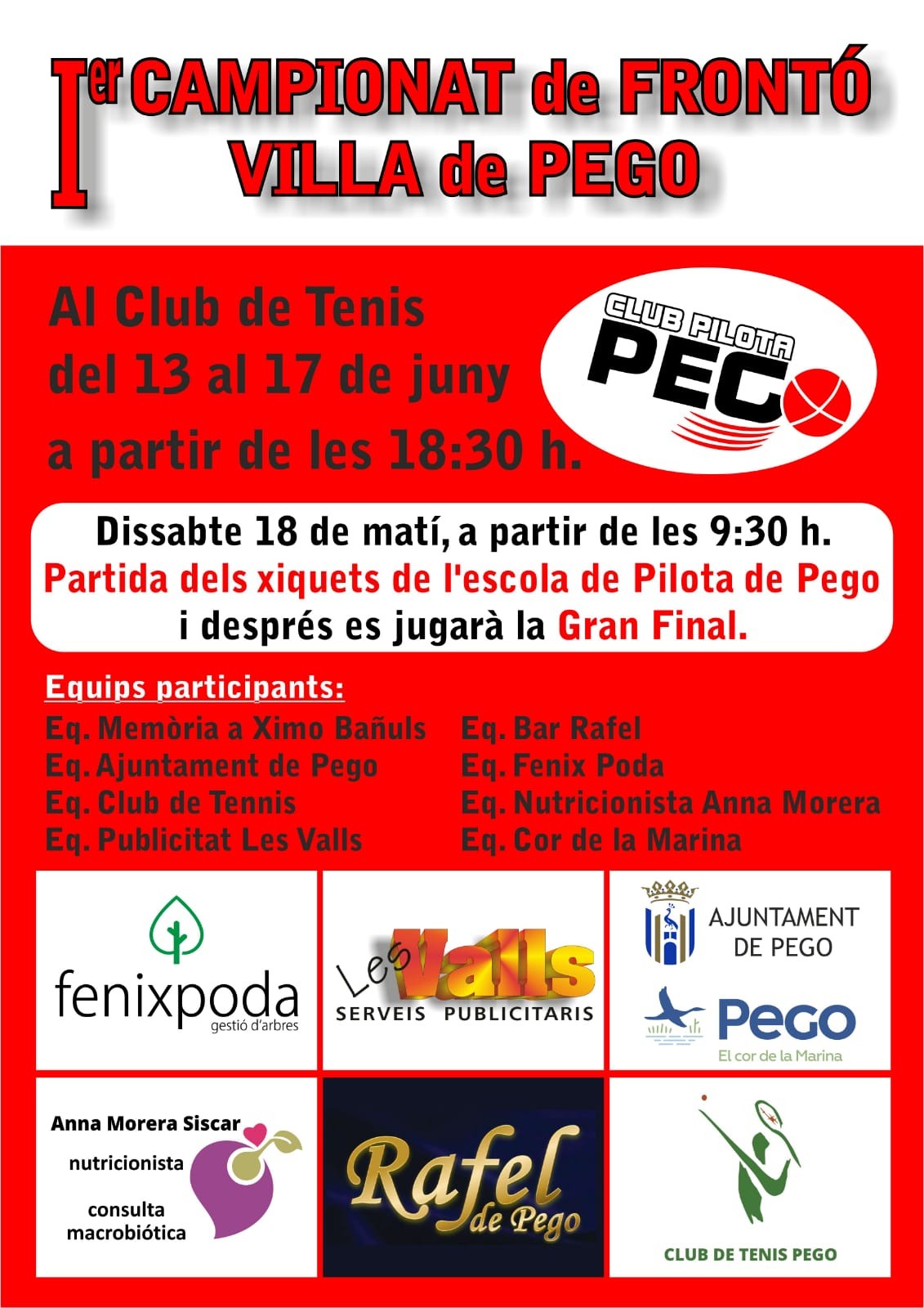 1er Campionat Frontó Villa de Pego